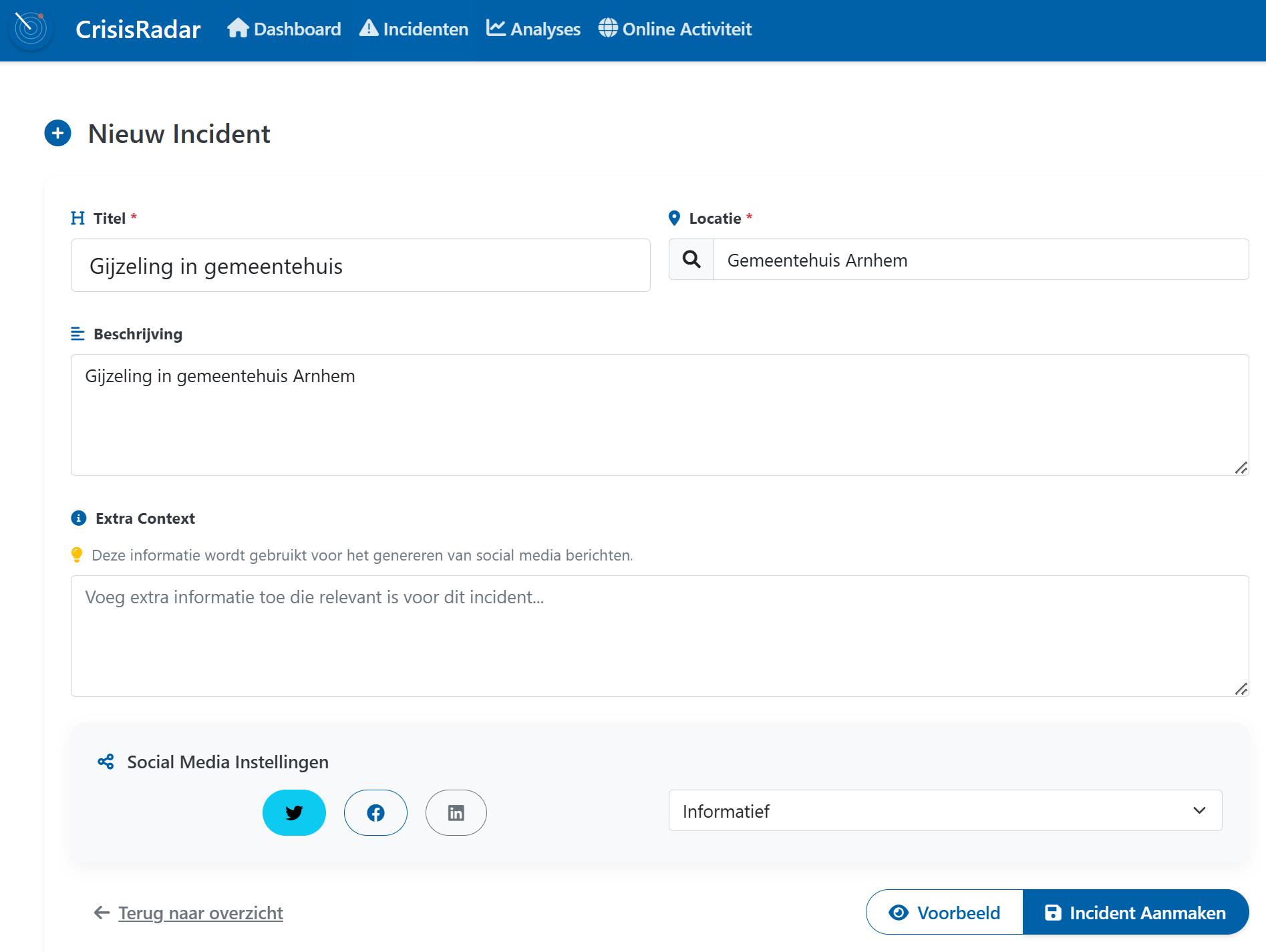CrisisRadar AI-Communicatie Engine